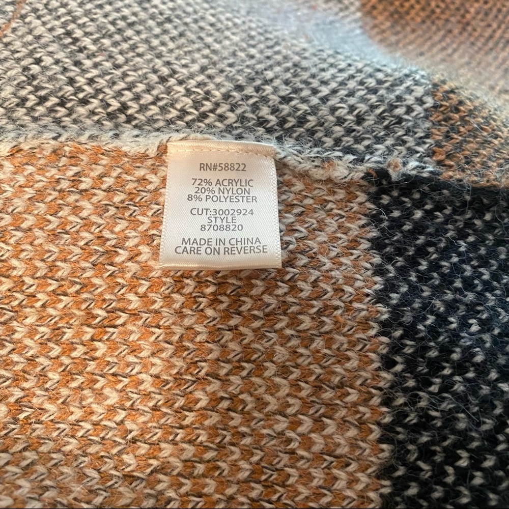 Max Studio Colorblock Patchwork Long Open Cardigan - Picture 8 of 8